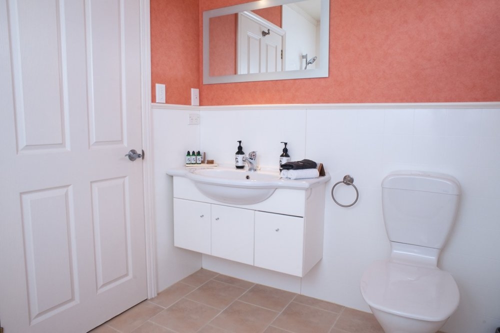 Bathroom with tiled floor